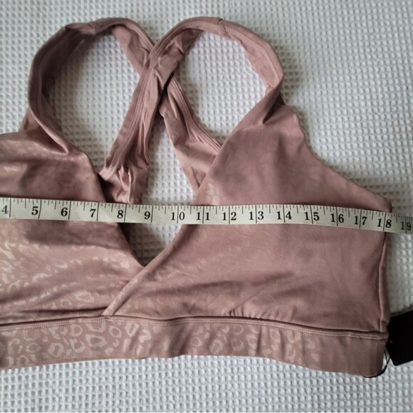 Rebdolls Women's FLAUNT IT leopard plunge V neck sports Bra Plus size 2X mauve - Picture 8 of 12